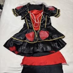 トランプモチーフ コスプレ衣装 黒/赤　魔女のサムネイル