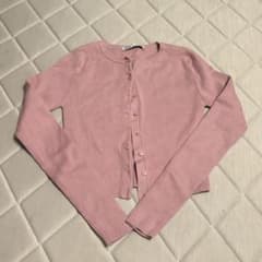 ZARA リブニットカーディガン ピンクのサムネイル