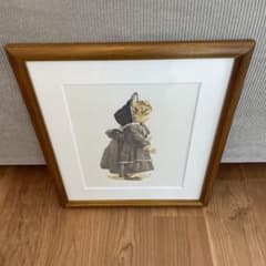 小磯良平 石版画＜紫のガウンの人形＞額装品のサムネイル