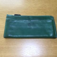 グリーン レザー 長財布 ジッパー式のサムネイル