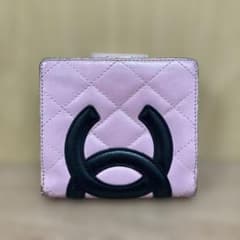 CHANEL カンボンライン 2つ折り財布 ラムスキン 箱、袋、カードあり