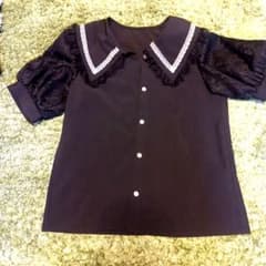 Le temps 　ブラック 　半袖シャツ　 Mサイズのサムネイル