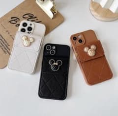 もちこ様専用　iPhone15 ケース　ミッキーミニー　可愛い　キルティングのサムネイル