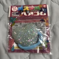 ラメ入り パステルヘアゴム ハート型のサムネイル