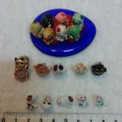 招き猫セット七福神細工陶器豆猫9点(猫舍道楽堂本舗)ピン細工1点のサムネイル