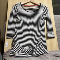 H&M MAMA ボーダー 七分袖 マタニティ トップス Mのサムネイル
