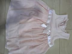 チュールワンピース ピンク リボン付きのサムネイル