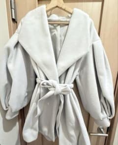 GRL ボリュームスリーブコート ブルーグレー