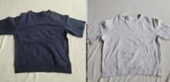 GU Tシャツ 2枚セット 150cm ネイビー＆ライトグレーのサムネイル