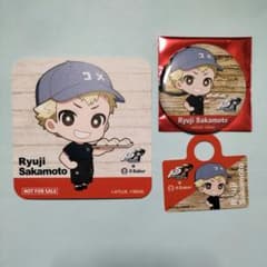 페르소나 5 사카모토 류지 스컬 코스터 캔 배지 픽 R Baker
