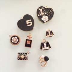 サマンサ様専用♡cocoチャーム(丸カン付き) 8個セット ブラック&ホワイトのサムネイル