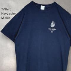 US古着 Tシャツ 半袖 バックプリント Mサイズ ネイビーのサムネイル