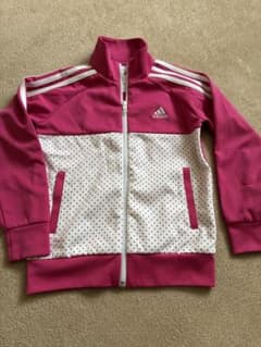 美品 adidas ピンク ドット柄 ジャージ 130 上のみのサムネイル