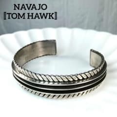 334 ナバホ【TOM HAWK】ツイストワイヤー 2ライン シルバーバングル
