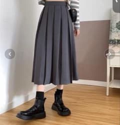 未使用ロングプリーツスカート グレーのサムネイル