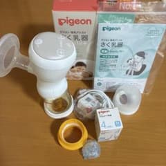 ピジョン　電動さく乳機　handy fit＋ほほえみ楽々ミルクアタッチメント他のサムネイル