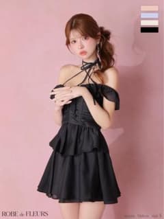 ROBE de FLEURS ミニドレス ブラック Sサイズのサムネイル