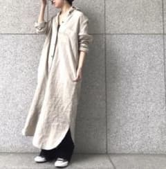 plage プラージュ　リネン ロングワンピース　38 Plage プラージュ リネンワンピース XS 麻 羽織り ロングワンピース