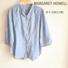MARGARET HOWELL ストライプ 七分袖 ブラウス 11号のサムネイル