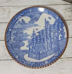 明治〜大正 染付印判山水画イゲ皿 大皿 27cm - メルカリ