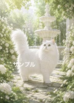 一作限り】白花の庭園の白猫 デジタルアート 猫アート K026 - メルカリ
