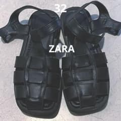 美品　ZARA レザーケージサンダル　32 2021年発売のサムネイル