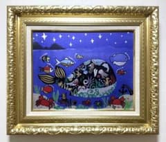 SALE【F6号】ジミー大西（海）手描き/表裏サイン有り/油彩/アクリル