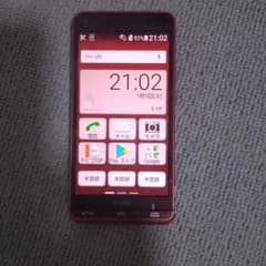 BASIO3 au スマートフォン 本体 レッド - メルカリ