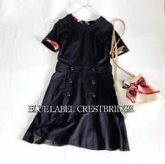 美品 ブルーレーベルクレストブリッジ チェック袖×ダブルボタンの