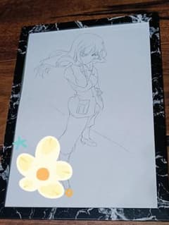 島田しほ　額装入り直筆イラスト　A4サイズ資料 ポスター ガールズ＆パンツァー 島田しほ 額装入り直筆イラスト A4サイズ資料 ポスター ガールズ