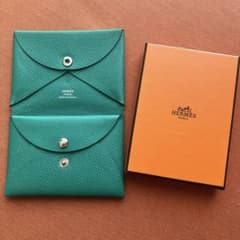 HERMES カルヴィデュオ　レザー ミニ財布　美品のサムネイル