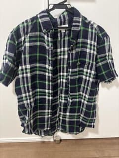 LACOSTE 半袖シャツ ネイビー グリーン チェックのサムネイル