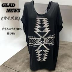〔GLAD NEWS〕スカル柄 ノースリーブ トップス パンクロックブラック