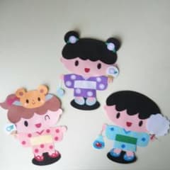 【yaya様専用】  壁面飾り お祭りの子どもたちのサムネイル