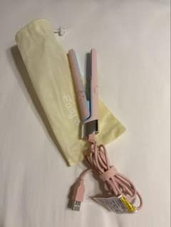 コンパクト ストレートヘアアイロン USB給電式 ピンクのサムネイル