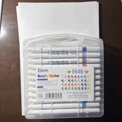 ERAS Acrylic Marker ダブルヘッド 36色セット+a4紙35枚のサムネイル