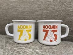 무민 75주년 무민 쌍 홀로 머그컵 2개 세트