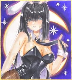 y*a様 【中色紙】手描き アナログ 原画 オリジナル バニーガール イラスト 手描きイラスト】 オリジナル アナログ バニーガール ミニ色紙 - メルカリ