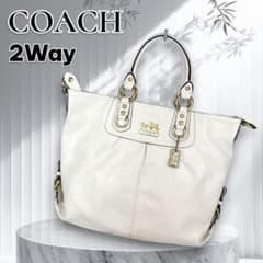 人気品】COACH アシュレイ 2WAY 白 レザー バッグ コーチ - メルカリ