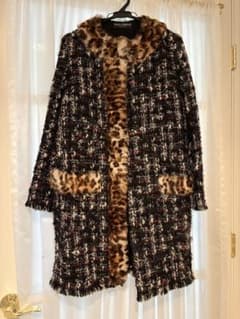 DOLCE&GABBANA ツイード ラムファー ロングコート