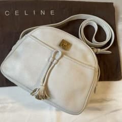 CELINE ショルダーバッグ ホワイト シボ革 ガンチーニ F09 イタリア製のサムネイル