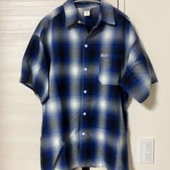 Caliop 半袖シャツ チェック柄 ブルー Sのサムネイル