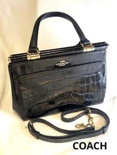 極美品COACH グレース クロコ柄 2WAY ショルダーバッグ　ハンドバッグのサムネイル