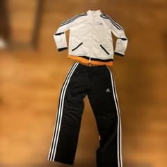 adidas ジャージセットアップ 150サイズ ホワイト/ブラックのサムネイル