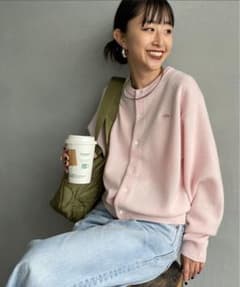 [DANTON/ダントン] ワンポイントロゴ クルーネックニットカーディガン DANTON/ダントン] ワンポイントロゴ クルーネックニットカーディガン