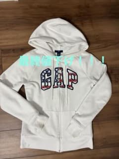 GAP 星条旗ロゴ ジップアップパーカー ホワイトのサムネイル