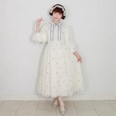 メロディバスケットPetit rose刺繍ボリュームスリーブワンピース ピンクのサムネイル