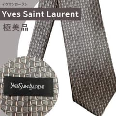 極美品✨イヴサンローラン ネクタイ 総柄 シルク グレー スーツ 高級
