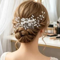 ウェディング ヘアコーム パール ビジュー ヘッドドレスのサムネイル