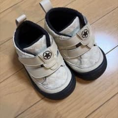 キッズ 星柄 キルティング ベビーシューズ アイボリーのサムネイル